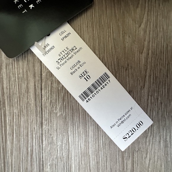 White House Black Market Dress Women's Size 10 Embroidered Floral Sheath NWT - Picture 5 of 14